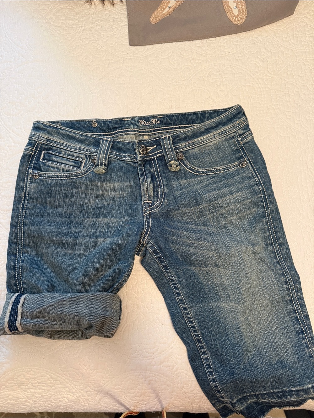 Miss Me Medium Blue Wash Boyfriend Bermuda Jeans